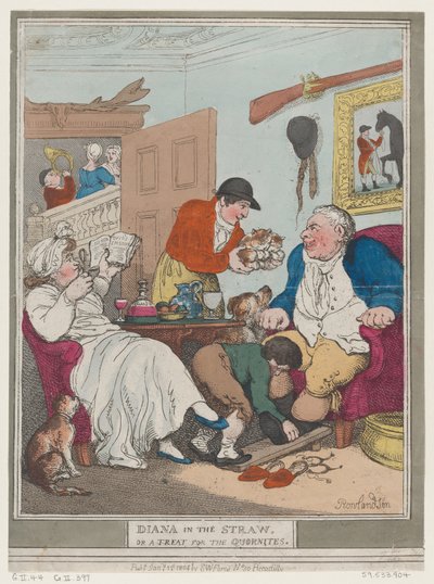 Diana ve slámě aneb pochoutka pro Quornity, 1. ledna 1804, 1. ledna 1804. od Thomas Rowlandson