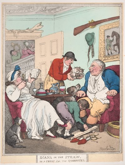 Diana ve slámě aneb pochoutka pro Quornity, 1. ledna 1804, 1. ledna 1804. od Thomas Rowlandson