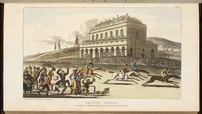 Doktor Syntax, prohrál své peníze na závodní dráze v Yorku od Thomas Rowlandson