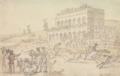 Doktor Syntax přišel o své peníze na dostihovém závodišti v Yorku od Thomas Rowlandson