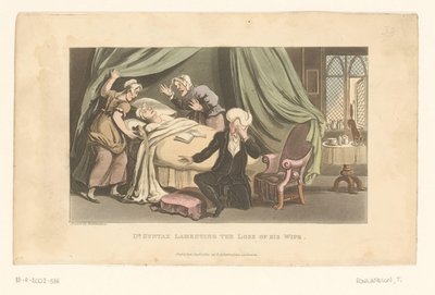 Doktor Syntax truchlí nad smrtí své manželky od Thomas Rowlandson