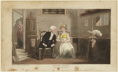 Doktor Syntax a mlékařka od Thomas Rowlandson