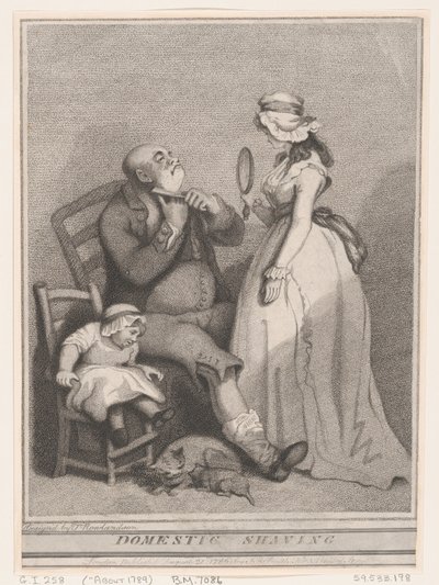 Holení v domácnosti od Thomas Rowlandson