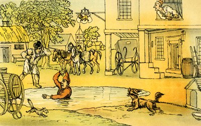 „Doktor Syntax se bavil s Patem v rybníku“ od Thomas Rowlandson