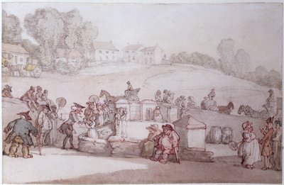Dr Syntax v Harrogate Spa (pero, wc a tužka na papíře) od Thomas Rowlandson