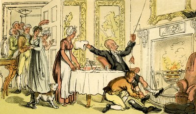 "Doktor Syntax si splete dům gentlemana s hostincem" od Thomas Rowlandson