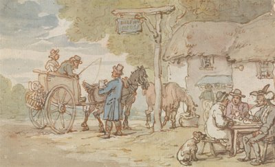 Dr. Syntax před Halfway House od Thomas Rowlandson