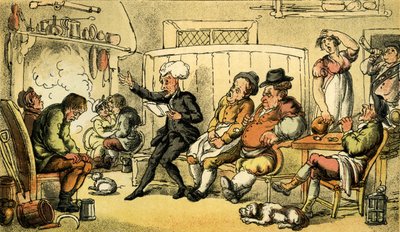 "Dr Syntax čte svou prohlídku" od Thomas Rowlandson