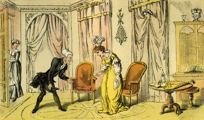 "Doktor Syntax přijal služebná místo paní" od Thomas Rowlandson