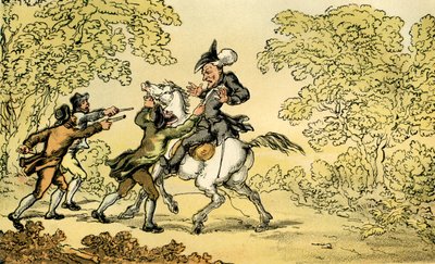 "Doktor Syntax zastavil piráti silnic" od Thomas Rowlandson