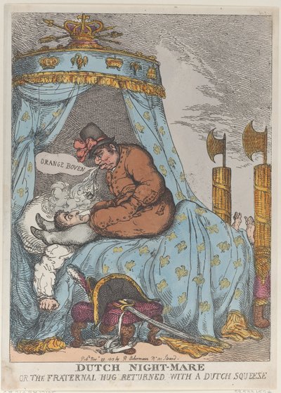 Holandská noční klisna aneb bratrské objetí se vrátilo holandským stiskem, listopad..., 30. listopadu 1813. od Thomas Rowlandson