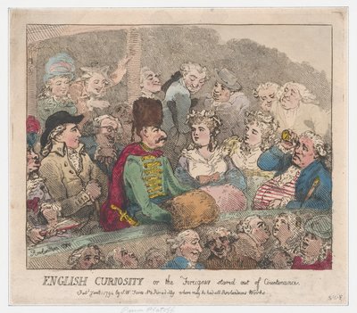 Anglická zvědavost aneb Cizinec zíral mimo tvář, 1. ledna 1794, 1. ledna 1794. od Thomas Rowlandson
