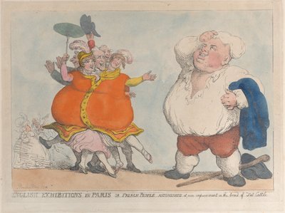 Anglické výstavy v Paříži aneb Francouzi užaslí nad naším zlepšením plemene o..., 1812. od Thomas Rowlandson