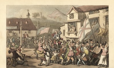 Anglický gentleman nesl v sedanovém křesle k volbám od Thomas Rowlandson