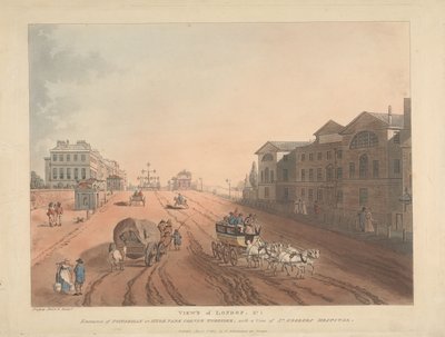 Vstup na Piccadilly nebo silnici Hyde Park Corner Turnpike (č. 1) od Thomas Rowlandson