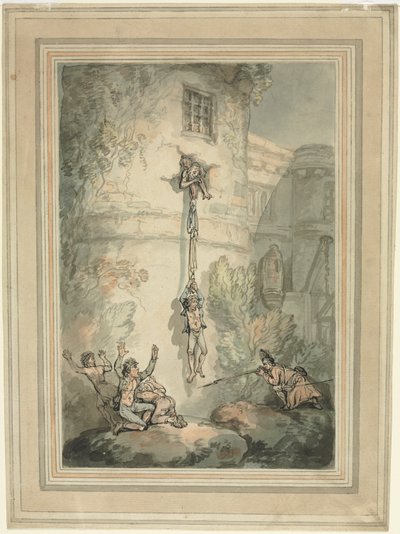 Útěk francouzských zajatců. od Thomas Rowlandson
