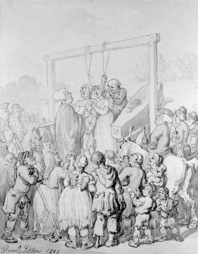 Poprava v Tyburn, 1803 od Thomas Rowlandson