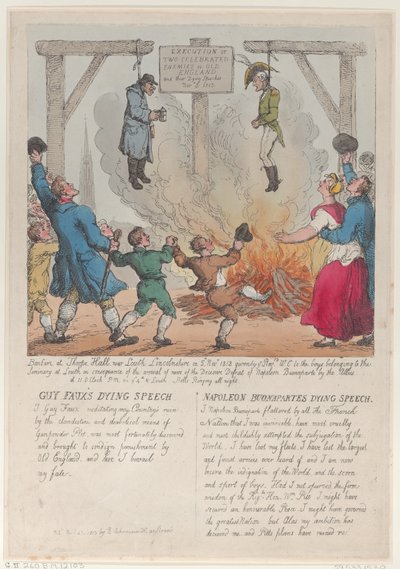 Poprava dvou oslavovaných nepřátel staré Anglie, 27. listopadu 1813, 27. listopadu 1813. od Thomas Rowlandson