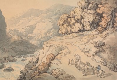 Vodopády na řece Conwy, severní Wales od Thomas Rowlandson