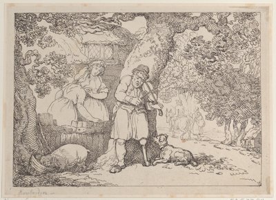 Šumař, námořník, dvě ženy a prase u chalupy, 1816., 1816. od Thomas Rowlandson