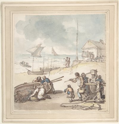 Postavy u moře od Thomas Rowlandson