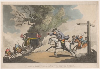 Dětská láska, aneb výlet do Gretna Greenu od Thomas Rowlandson