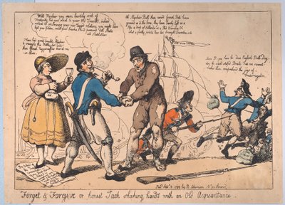 Forget & Forgive, aneb upřímný Jack si potřásl rukou se starým známým, Se..., 3. září 1799 od Thomas Rowlandson