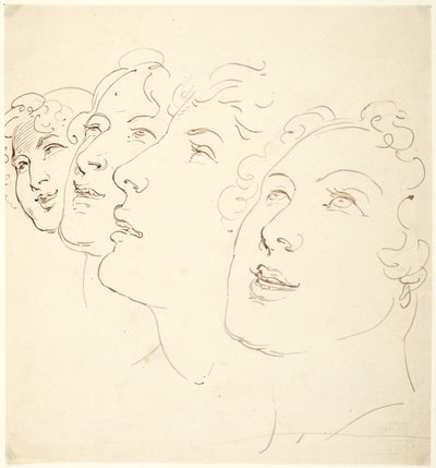 Čtyři hlavy od Thomas Rowlandson