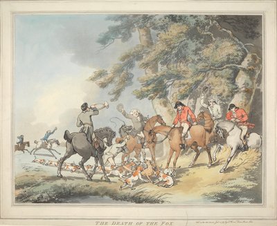 Lov na lišku [sada šesti]:   3. Smrt lišky od Thomas Rowlandson
