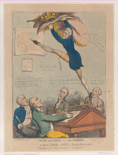 From the Desk to the Throne, A New Quick Step od Josepha Bonaparte the Bass By M..., 18. srpna 1808. od Thomas Rowlandson