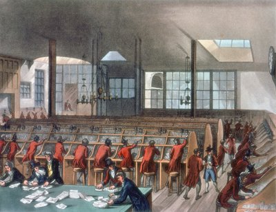 General Post Office, Lombard Street, Londýn, 1808 od Thomas Rowlandson