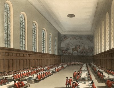 Celkový pohled na interiér nemocnice Chelsea od Thomas Rowlandson
