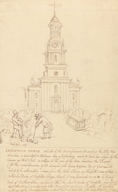 Kostel v Greenwichi od Thomas Rowlandson