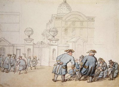 Greenwichská nemocnice (tužka a akvarel na papíře) od Thomas Rowlandson