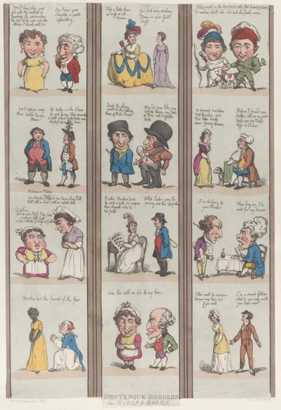 Groteskní hranice pro pokoje a sály, [1800], dotisk., [1800], dotisk. od Thomas Rowlandson