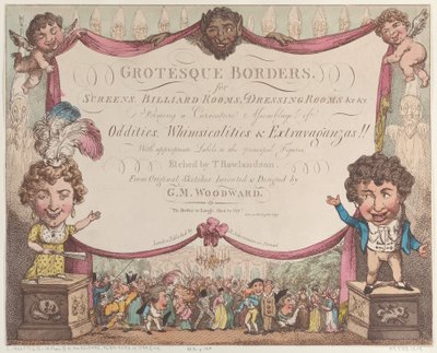 Groteskní okraje pro plátna, kulečníkové herny, šatny atd., 1799-1800., 1799-1800. od Thomas Rowlandson