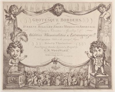 Groteskní okraje pro plátna, kulečníkové herny, šatny atd., 1799-1800., 1799-1800. od Thomas Rowlandson