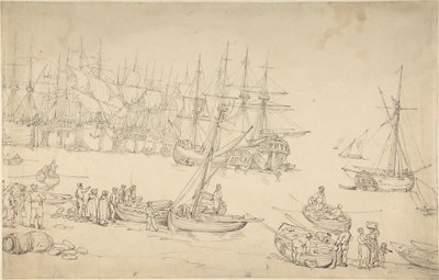 Scéna z přístavu od Thomas Rowlandson