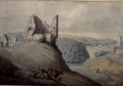 Hrad Harborough, Yorkshire od Thomas Rowlandson