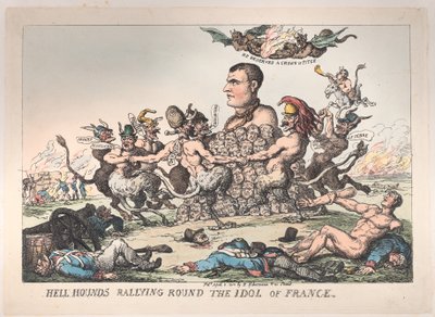 Hell Hounds Rallying Round the Idol of France, 8. dubna 1815, 8. dubna 1815. od Thomas Rowlandson