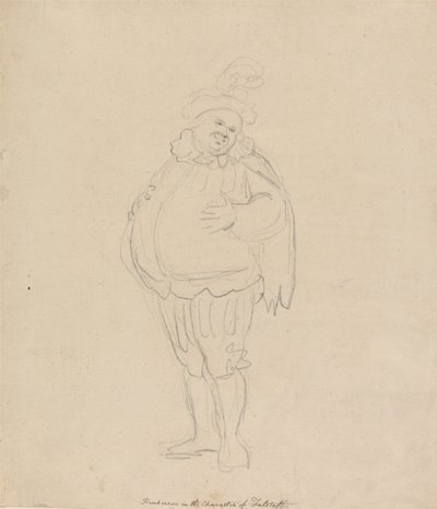 Henderson v roli Falstaffa od Thomas Rowlandson