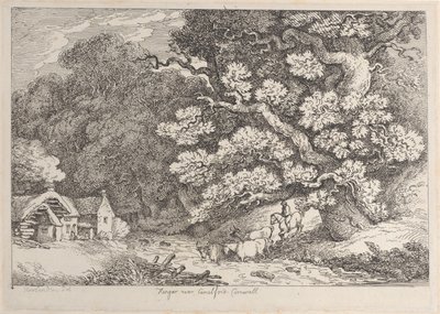 Hengar u Camelfordu, Cornwall od Thomas Rowlandson