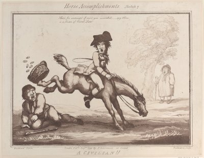 Horse Accomplishments, Skica 7: A Civilian !!, 1. srpna 1799., 1. srpna 1799. od Thomas Rowlandson