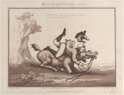 Horse Accomplishments, Skica 8: An Arithmetician!!, 1. srpna 1799, 1. srpna 1799. od Thomas Rowlandson
