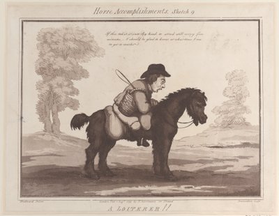 Horse Accomplishments, Skica 9: A Loiterer!!, 1. srpna 1799, 1. srpna 1799. od Thomas Rowlandson