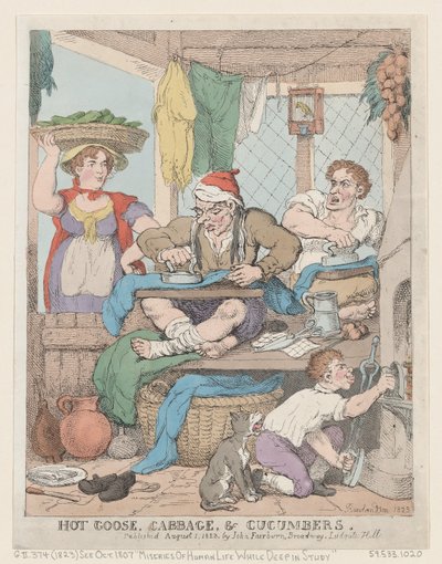Horká husa, zelí a okurky, 1823., 1823. od Thomas Rowlandson