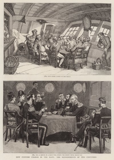 Jak se mění celnice v námořnictvu, osvěžení dvou století od Thomas Rowlandson