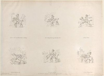 Jak proměnit jakéhokoli koně, klisnu nebo valacha, Jak jezdit noblesně a příjemně dolů Hil..., 1. března 1803. od Thomas Rowlandson