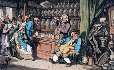„Mám tajné umění vyléčit každou nemoc, kterou lidé snášejí“, 1814 od Thomas Rowlandson