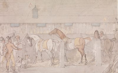 Interiér stáje od Thomas Rowlandson